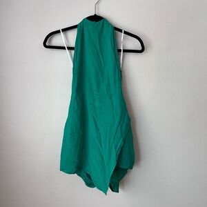 Lulus Always The Mood Green Halter Skort Romper